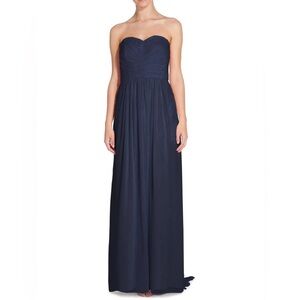 Social bridesmaids Navy midnight long formal maxi dress